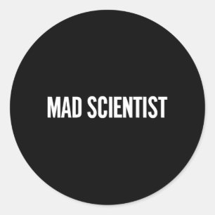 Mad Scientist Costume Funny Halloween Chemistery Classic Round Sticker
