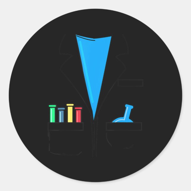 Mad Scientist Costume Nerd Chemistry Fun Science T Classic Round Sticker (Front)