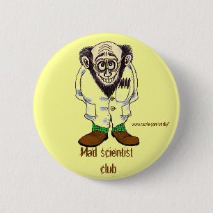 Mad scientist funny button design