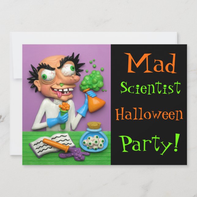 Mad Scientist Halloween Party Invitation (Front)