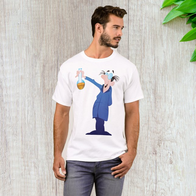 Mad Scientist Holding Beaker Fun Science T-Shirt (Creator Uploaded)