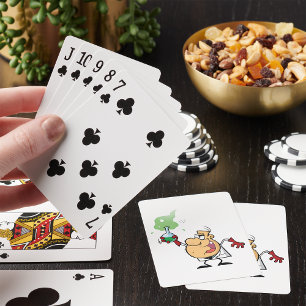 Mad Scientist Holding Bubbling Flask Science Playing Cards