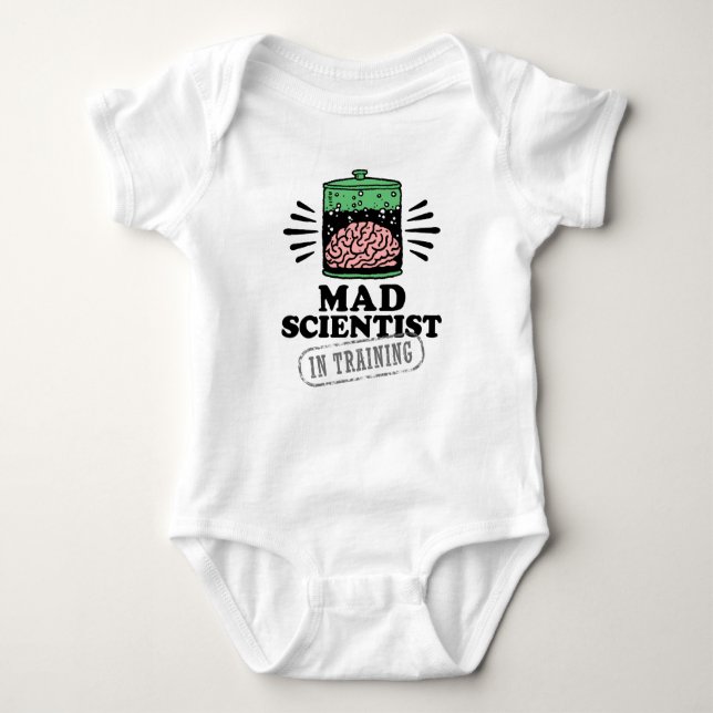 Mad Scientist in Training Baby Bodysuit (Front)