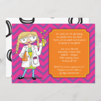 Mad Scientist Invitation : Blonde Girl Potions