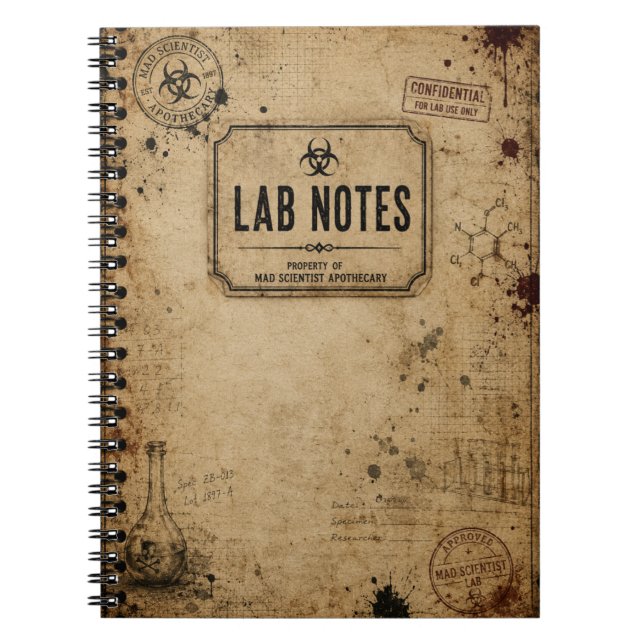 Mad Scientist Laboratory Halloween Party Notebook (Front)