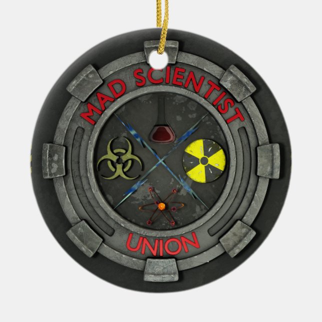 Mad Scientist Union Ceramic Tree Decoration (Front)