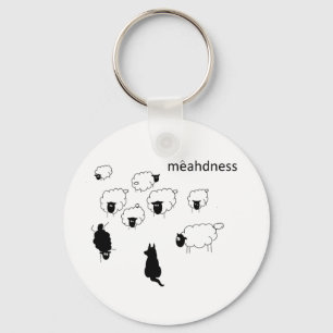 Mad Sheep doing handstand flock black sheep Key Ring