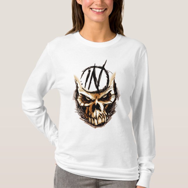 Mad Skull Design Hooded T-Shirt (Front)