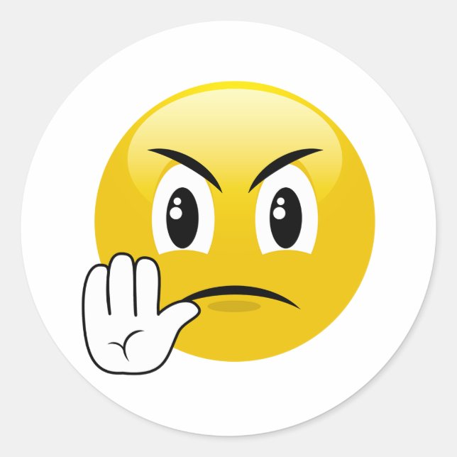 Mad Stop Right There Emoji Stickers (Front)