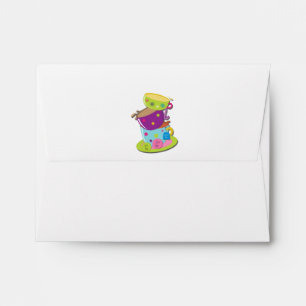 MAD TEA PARTY Stacked Cups Invitation Envelope