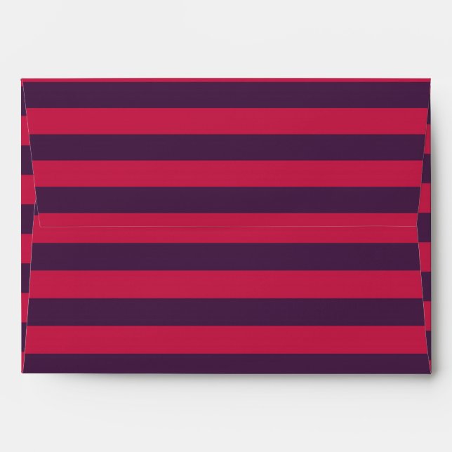 Mad Tea Party Wonderland Stripes Invite Envelope (Back (Top Flap))