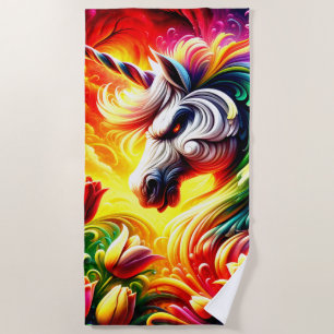 Mad Unicorn Beach Towel