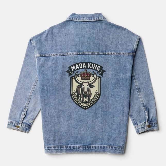 MADA KING | Malagasy Zebu Madagascar Denim Jacket (Back)