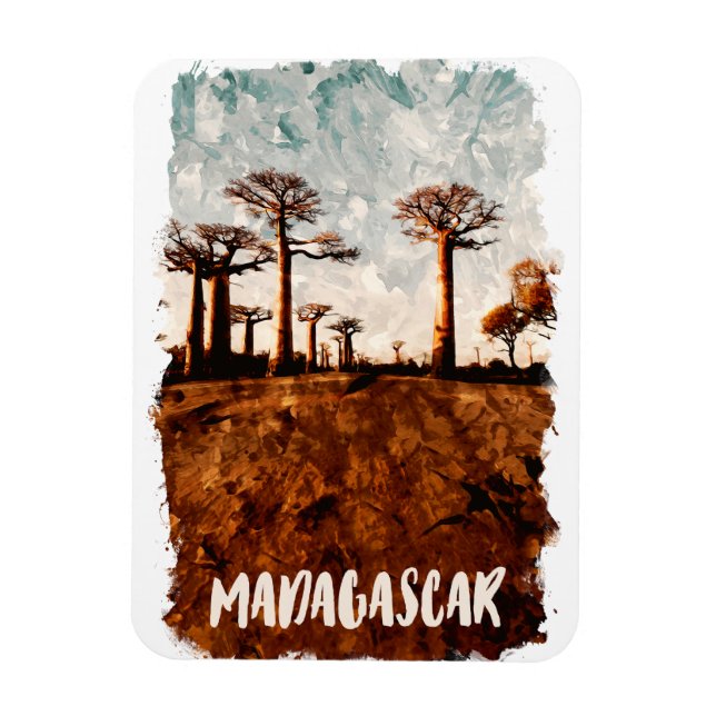Madagascar Avenue of the Baobabs Scenery Magnet (Vertical)