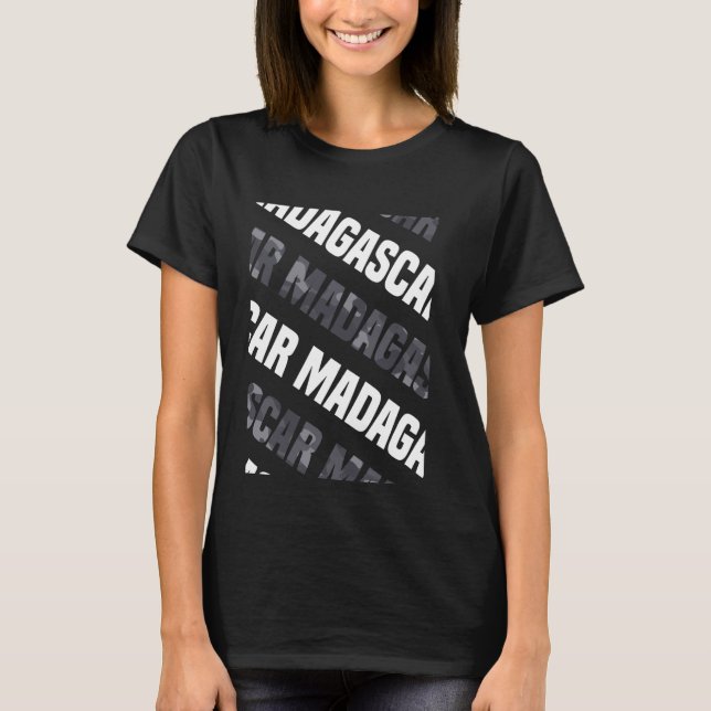 Madagascar Camo Pattern Grey Camouflage T-Shirt (Front)