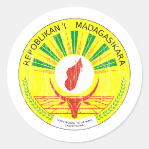 Madagascar Coat Of Arms Classic Round Sticker