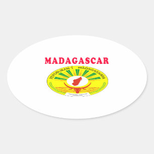 Madagascar Coat Of Arms Designs Oval Sticker