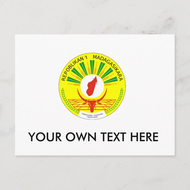 Madagascar Coat of Arms Postcard (Front)