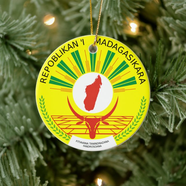Madagascar Emblem Ceramic Tree Decoration (Tree)