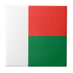 Madagascar Flag Ceramic Tile