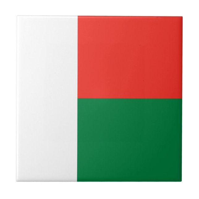 Madagascar Flag Ceramic Tile (Front)
