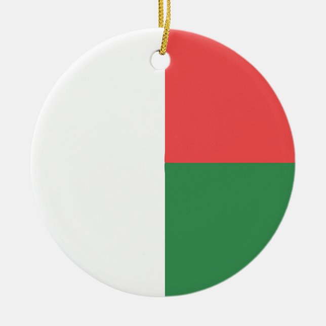 Madagascar Flag Emblem Ceramic Tree Decoration (Front)