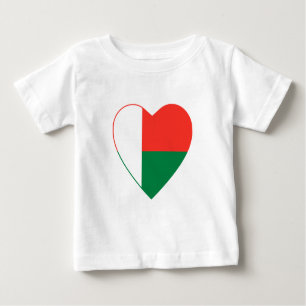 Madagascar Flag Heart T-Shirt