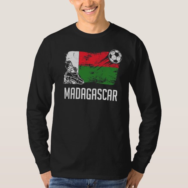 Madagascar Flag Jersey Madagascan Soccer Team Mada T-Shirt (Front)