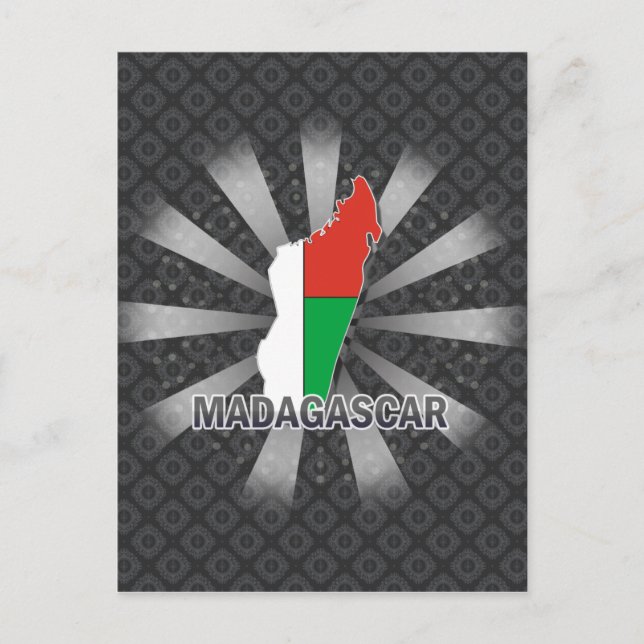 Madagascar Flag Map 2.0 Postcard (Front)