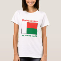 Madagascar Flag + Map + Text T-Shirt