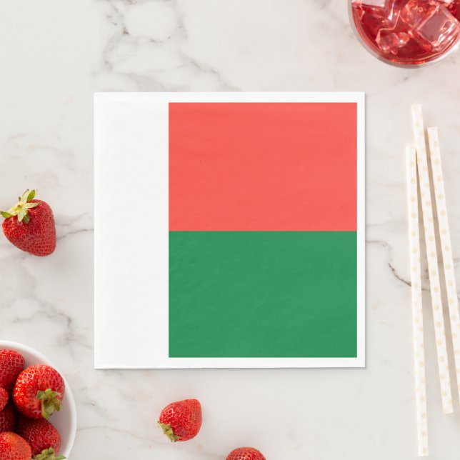 Madagascar flag napkin (Insitu)