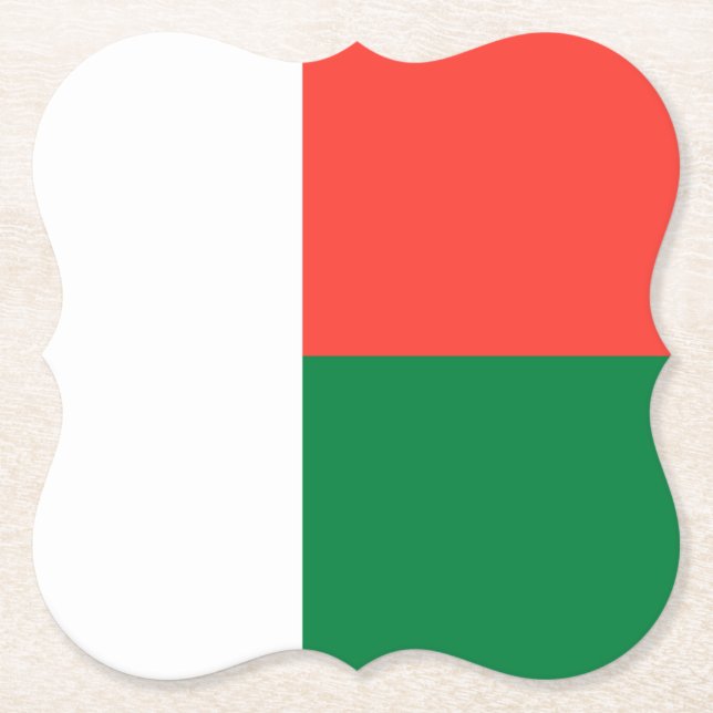 Madagascar Flag Paper Coaster (Front)