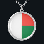 Madagascar Flag Silver Plated Necklace<br><div class="desc">Patriotic flag of Madagascar.</div>