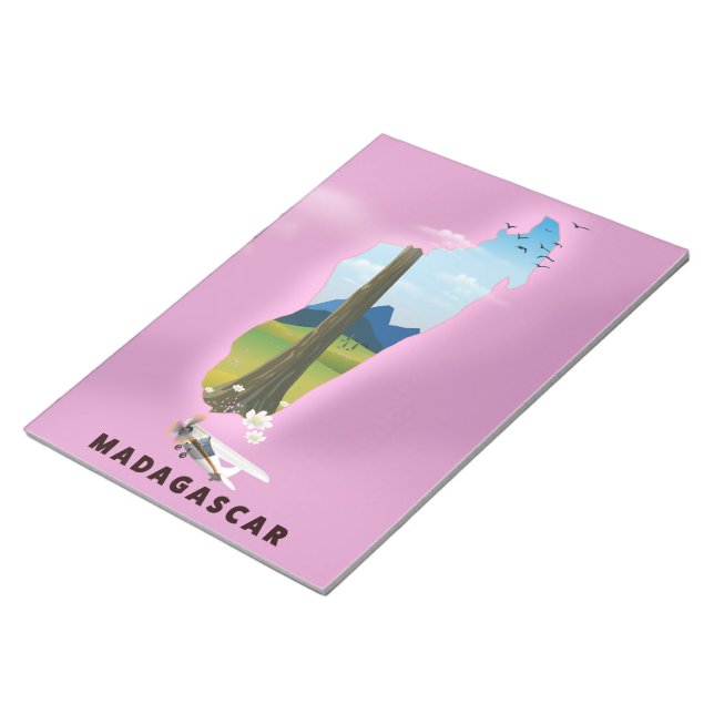 Madagascar Illustrated travel poster Notepad (Angled)
