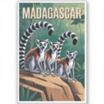 Madagascar Lemurs Illustration Travel Art Vintage<br><div class="desc">Madagascar retro vector travel design. From the lemur-filled rainforests to the stunning Avenue of the Baobabs and pristine tropical beaches,  Madagascar offers an unforgettable blend of nature,  adventure,  and biodiversity.</div>