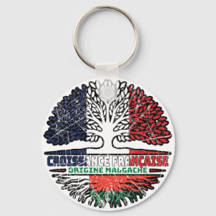Madagascar Madagascan French France Tree Roots Key Ring