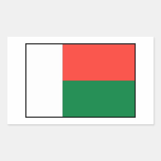 Madagascar – Malagasy Flag Rectangular Sticker (Front)