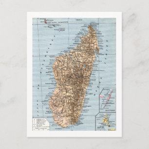 Madagascar Map Postcard