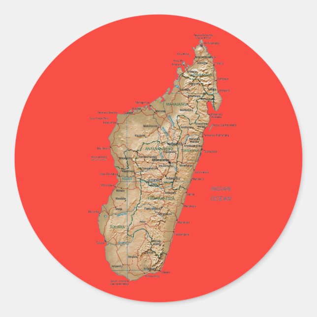 Madagascar Map Sticker (Front)