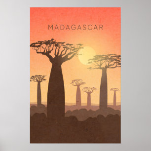 Madagascar Minimal Travel Poster