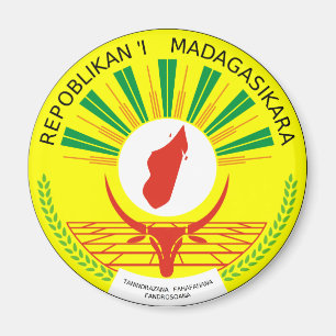 Madagascar Official Coat Of Arms Heraldry Symbol Magnet