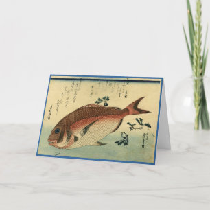 Madai or Red Tai - Hiroshige's Japanese Fish Print Card