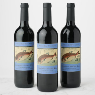 Madai or Red Tai - Hiroshige's Japanese Fish Print Wine Label