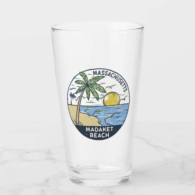 Madaket Beach Massachusetts Vintage Glass (Front)