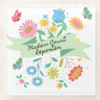 Madam Court Reporter Spring Floral Coaster