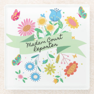 Madam Court Reporter Spring Floral Coaster