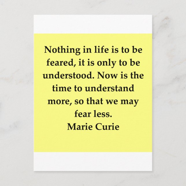 Madam Curie quote Postcard (Front)