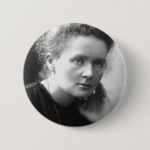 madam marie curie 6 cm round badge