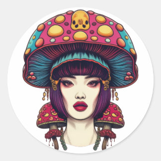 Madam Mushroom Classic Round Sticker