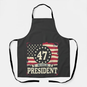 Madam President American flag 47 harris Walz Apron